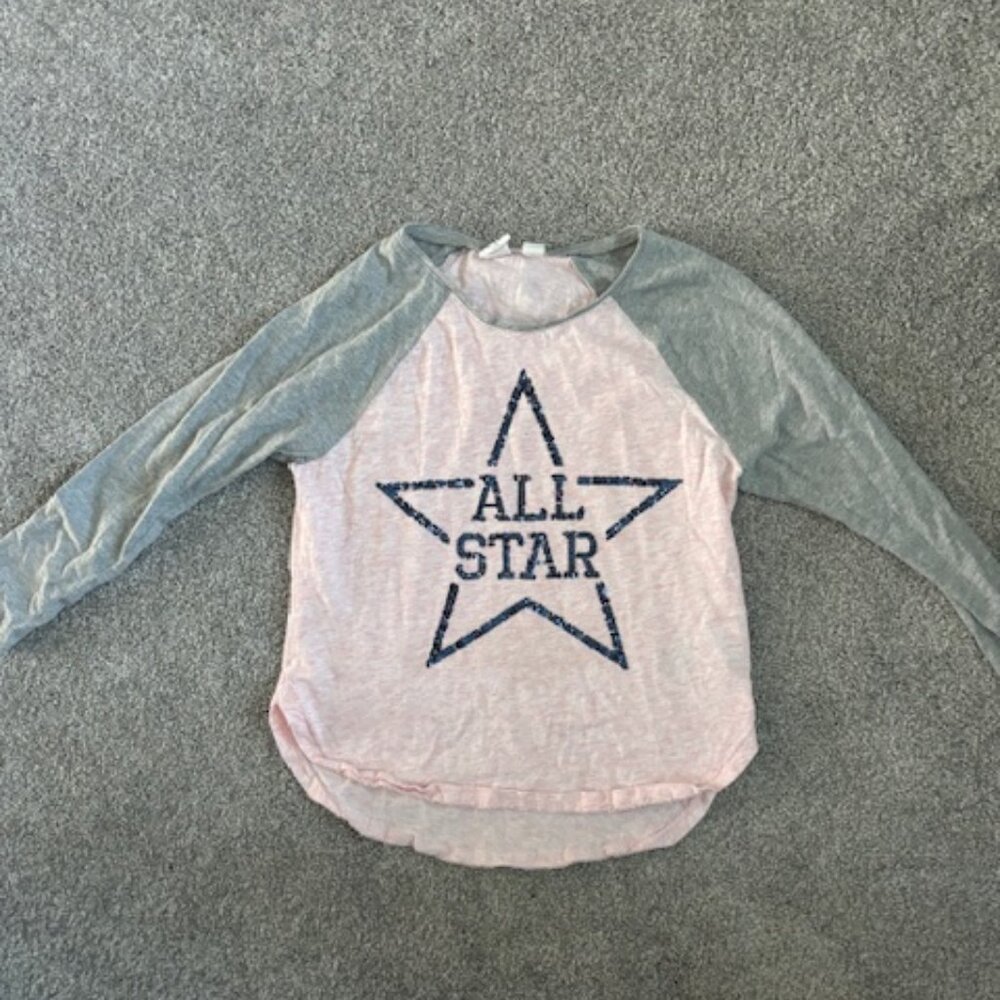 Girls Sequin Gap Baseball Tee Size S